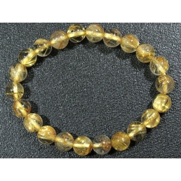 Golden Rutilated Quartz round beads bracelet Golden Rutilated Quartz round beads bracelet