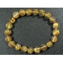 Golden Rutilated Quartz round beads bracelet