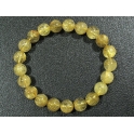 Golden Rutilated Quartz round beads bracelet