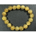 Golden Rutilated Quartz round beads bracelet