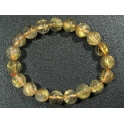 Golden Rutilated Quartz round beads bracelet