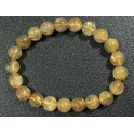 Golden Rutilated Quartz round beads bracelet