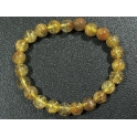Golden Rutilated Quartz round beads bracelet