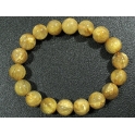 Golden Rutilated Quartz round beads bracelet