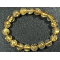 Golden Rutilated Quartz round beads bracelet