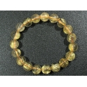Golden Rutilated Quartz round beads bracelet