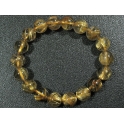 Golden Rutilated Quartz round beads bracelet