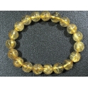 Golden Rutilated Quartz round beads bracelet