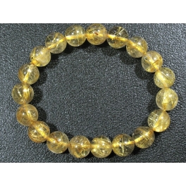 Golden Rutilated Quartz round beads bracelet Golden Rutilated Quartz round beads bracelet
