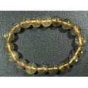 Golden Rutilated Quartz round beads bracelet
