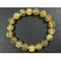 Golden Rutilated Quartz round beads bracelet