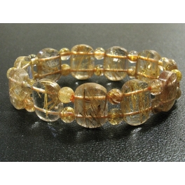 Golden Rutilated Quartz DD beads bracelet Golden Rutilated Quartz DD beads bracelet