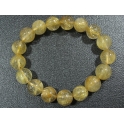 Golden Rutilated Quartz round beads bracelet