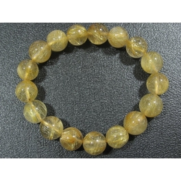 Golden Rutilated Quartz round beads bracelet Golden Rutilated Quartz round beads bracelet
