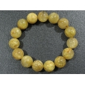 Golden Rutilated Quartz round beads bracelet