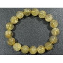 Golden Rutilated Quartz round beads bracelet