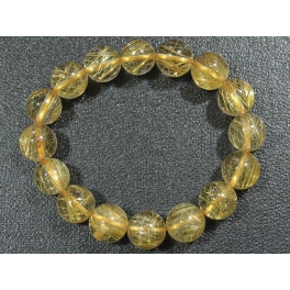 Golden Rutilated Quartz round beads bracelet Golden Rutilated Quartz round beads bracelet