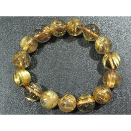 Golden Rutilated Quartz round beads bracelet Golden Rutilated Quartz round beads bracelet