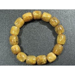 Golden Rutilated Quartz barrel beads bracelet Golden Rutilated Quartz barrel beads bracelet