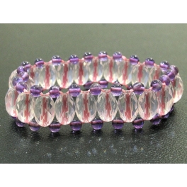 Rose Quartz marquise + Amethyst beads bracelet Rose Quartz marquise + Amethyst beads bracelet