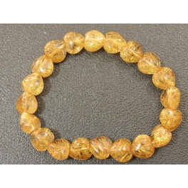 Golden Rutilated Quartz heart beads bracelet Golden Rutilated Quartz heart beads bracelet