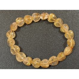 Golden Rutilated Quartz heart beads bracelet Golden Rutilated Quartz heart beads bracelet