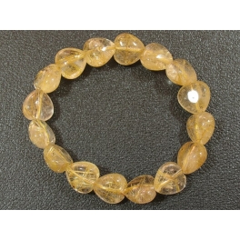Golden Rutilated Quartz heart beads bracelet Golden Rutilated Quartz heart beads bracelet