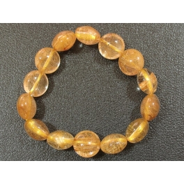 Golden Rutilated Quartz flat beads bracelet Golden Rutilated Quartz flat beads bracelet
