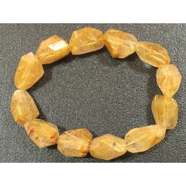 Golden Rutilated Quartz irregular beads bracelet Golden Rutilated Quartz irregular beads bracelet