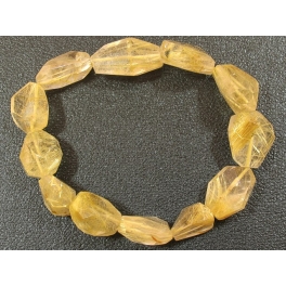 Golden Rutilated Quartz irregular beads bracelet Golden Rutilated Quartz irregular beads bracelet
