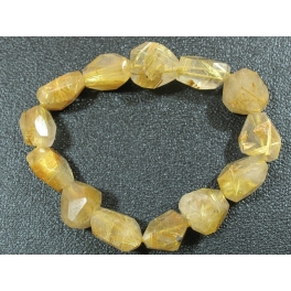 Golden Rutilated Quartz irregular beads bracelet Golden Rutilated Quartz irregular beads bracelet