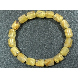 Golden Rutilated Quartz barrel beads bracelet Golden Rutilated Quartz barrel beads bracelet