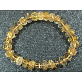 Golden Rutilated Quartz faceted flat beads bracelet Golden Rutilated Quartz faceted flat beads bracelet