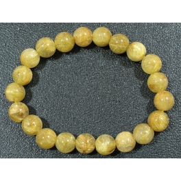 Golden Rutilated Quartz round beads bracelet