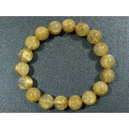 Golden Rutilated Quartz round beads bracelet
