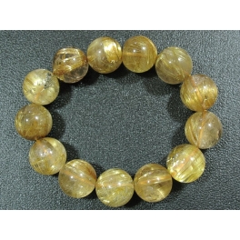 Golden Rutilated Quartz round beads bracelet Golden Rutilated Quartz round beads bracelet