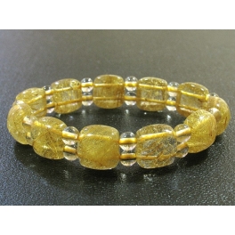 Golden Rutilated Quartz DD beads bracelet Golden Rutilated Quartz DD beads bracelet