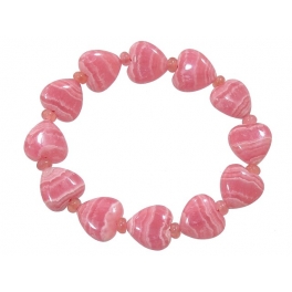 Rhodochrosite heart beads bracelet Rhodochrosite heart beads bracelet