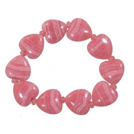 Rhodochrosite heart beads bracelet Rhodochrosite heart beads bracelet