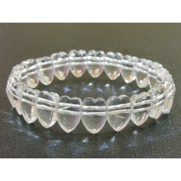 White Quartz Crystal DD heart beads bracelet White Quartz Crystal DD heart beads bracelet