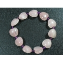 Rose Quartz heart beads bracelet