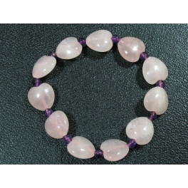 Rose Quartz heart beads bracelet Rose Quartz heart beads bracelet
