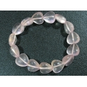 Ice Rose Quartz heart beads bracelet
