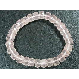 Rose Quartz faceted barrel beads bracelet Rose Quartz faceted barrel beads bracelet