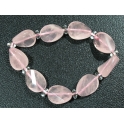 Rose Quartz oval twisted beads bracelet