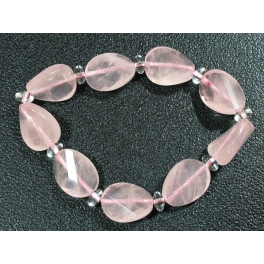 Rose Quartz oval twisted beads bracelet Rose Quartz oval twisted beads bracelet