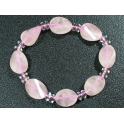 Rose Quartz oval twisted beads bracelet