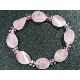 Rose Quartz oval twisted beads bracelet Rose Quartz oval twisted beads bracelet
