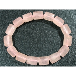 Rose Quartz faceted barrel beads bracelet Rose Quartz faceted barrel beads bracelet