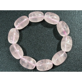 Rose Quartz barrel beads bracelet Rose Quartz barrel beads bracelet